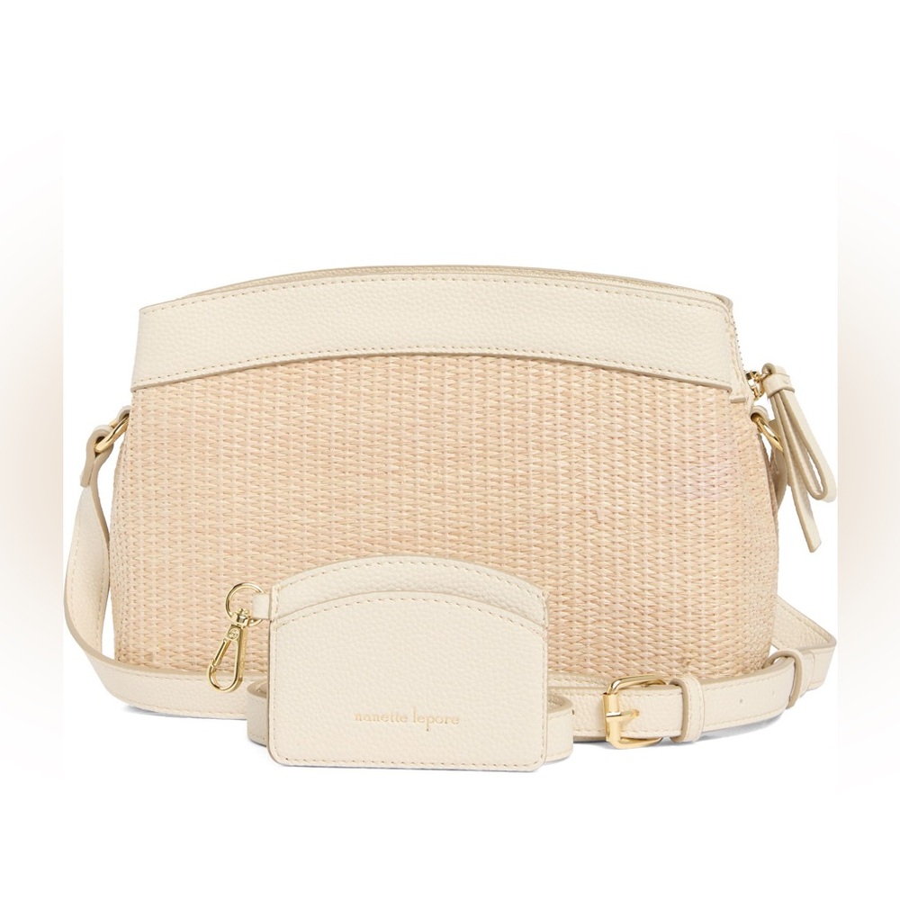 Nanette Lepore Cream and Tan Crossbody Bag
